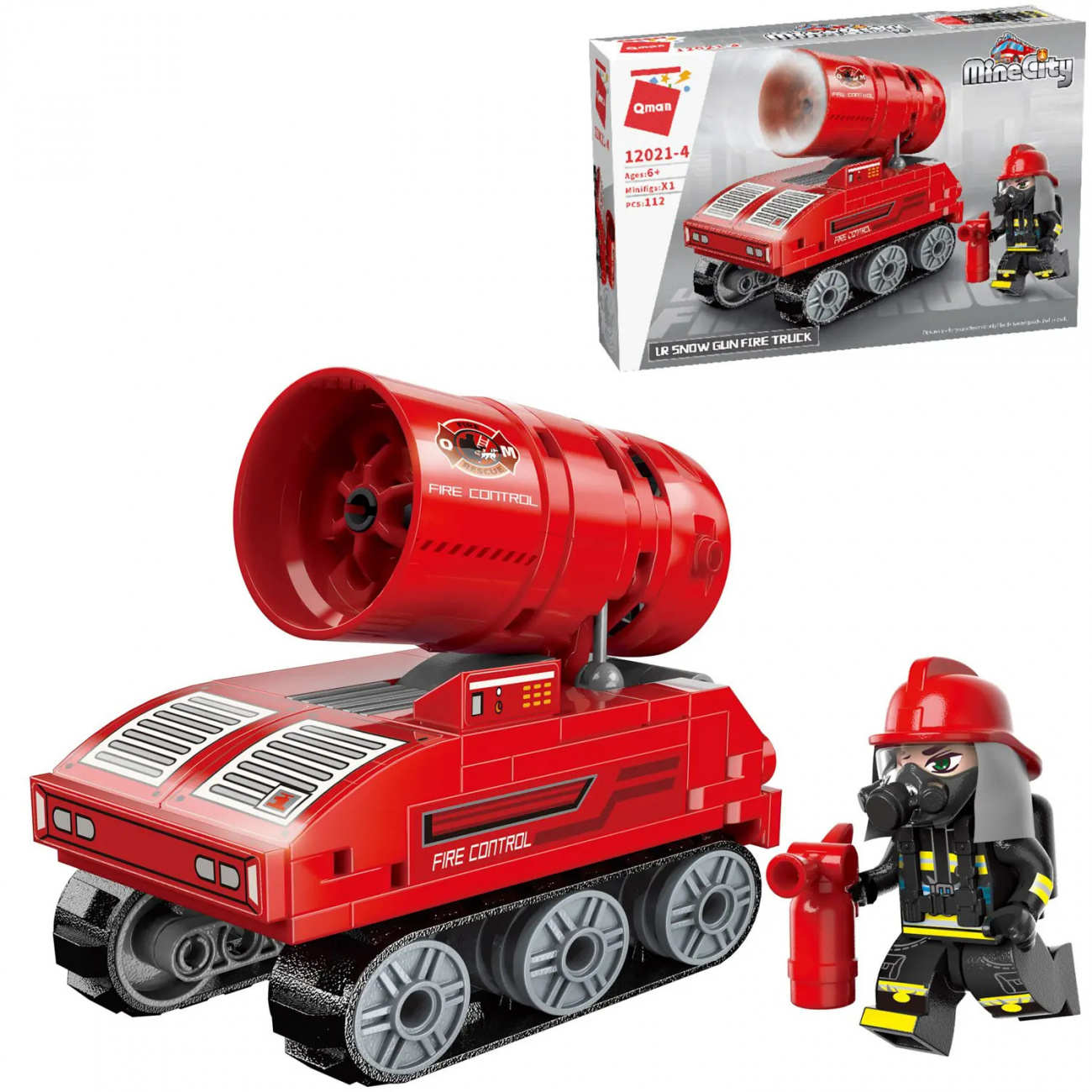 Конструктор Qman серия MineCity Пожарный вездеход 112 деталей 12021q/12021-4
