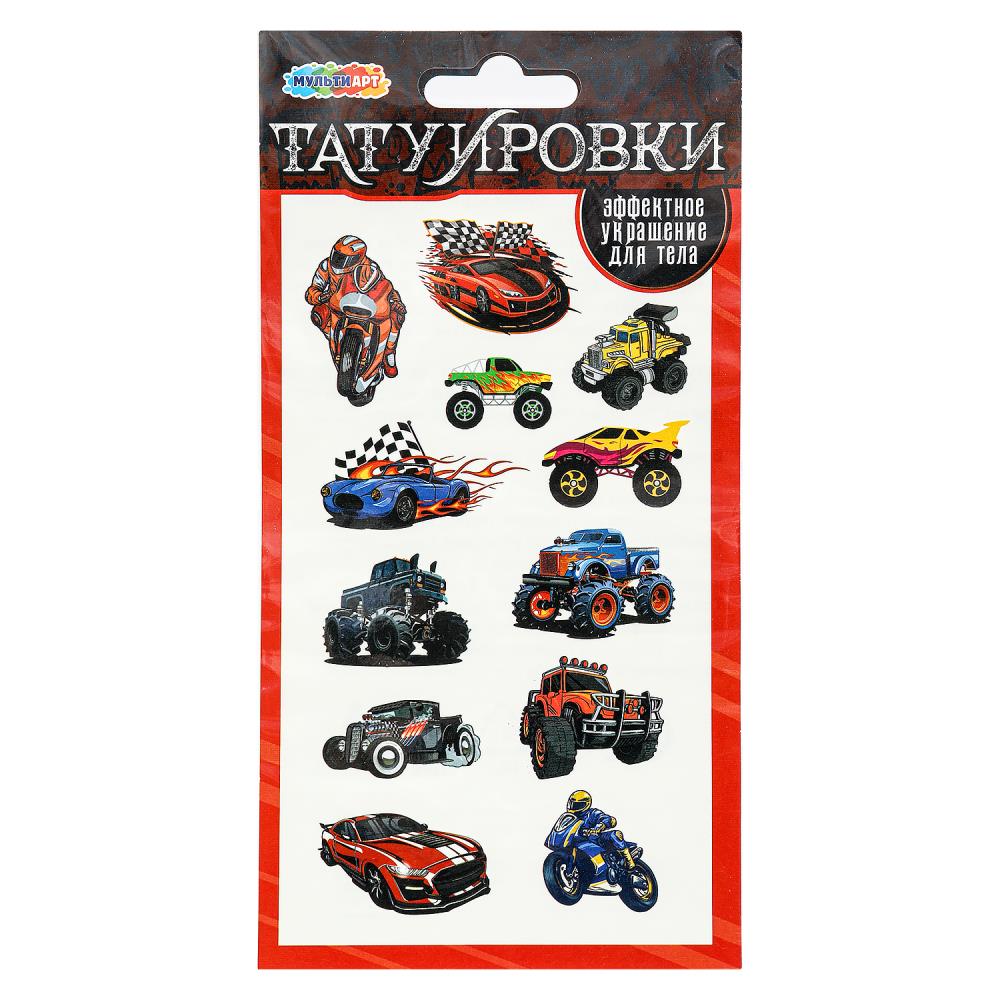 Тату "Супер машинки", 1 лист MultiArt TATTOO-117294