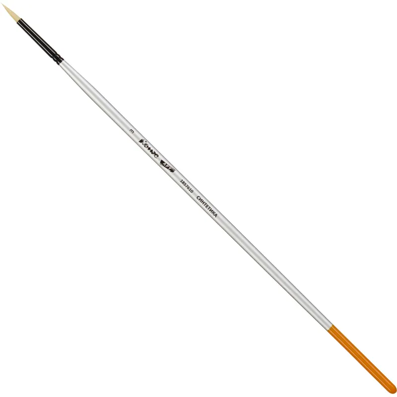 Кисть художественная Комус Арт синтетика жесткая, кругл. №3, длинная ручка 1857610