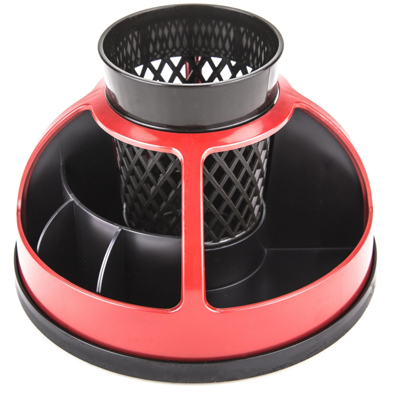 Подставка-органайзер д/канц.мелочей Attache вращ-ся 5отд красный/черный 1835235