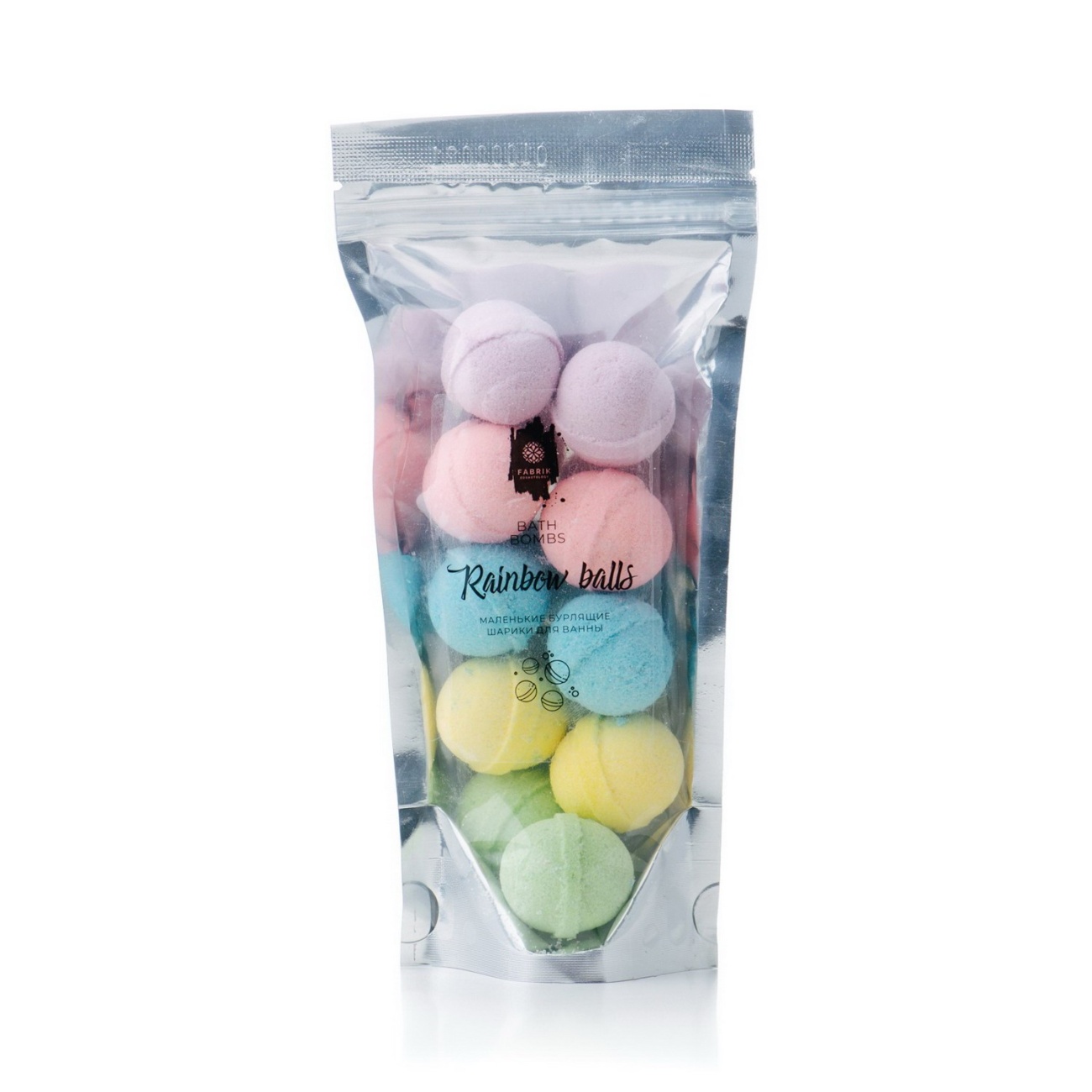 Набор бурлящих шаров Fabrik Cosmetology Rainbow balls маленькие для ванны 150 г 4631154079770
