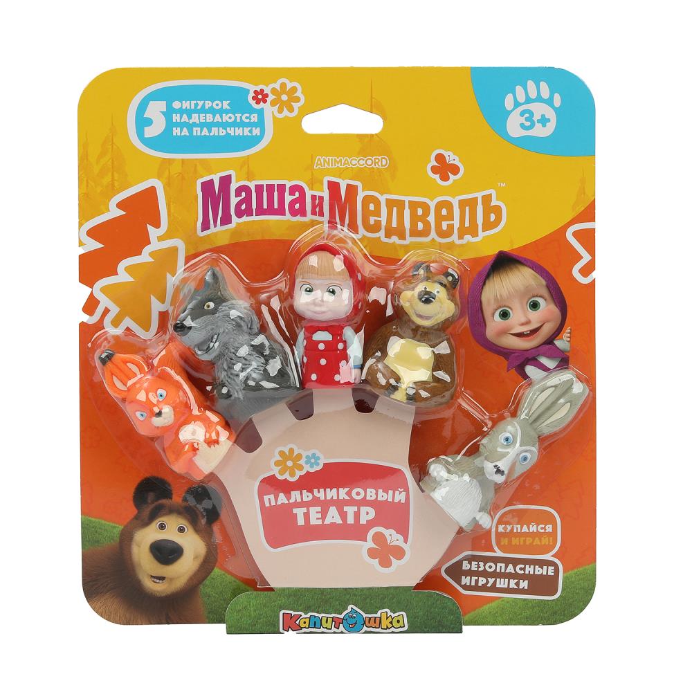 Игрушка пластизоль для ванны "Маша и Медведь" пальчиковый театр Играем Вместе LX-FT1801-B01 (24)