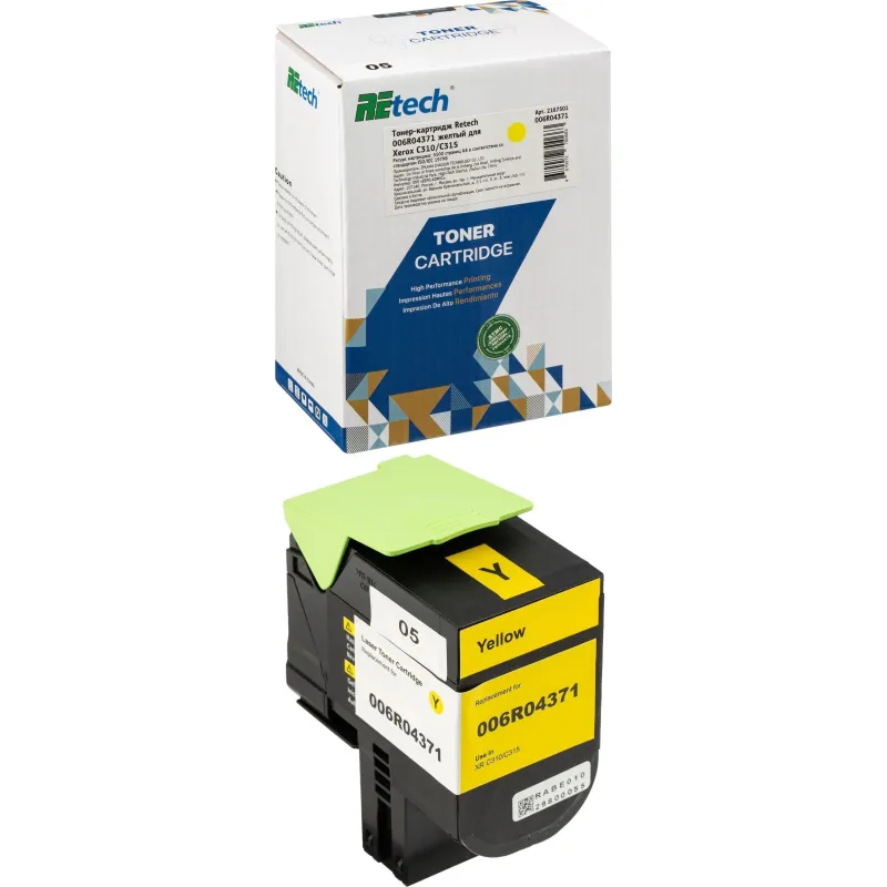Тонер-картридж Retech 006R04371 жел. для Xerox C310/C315 2167501