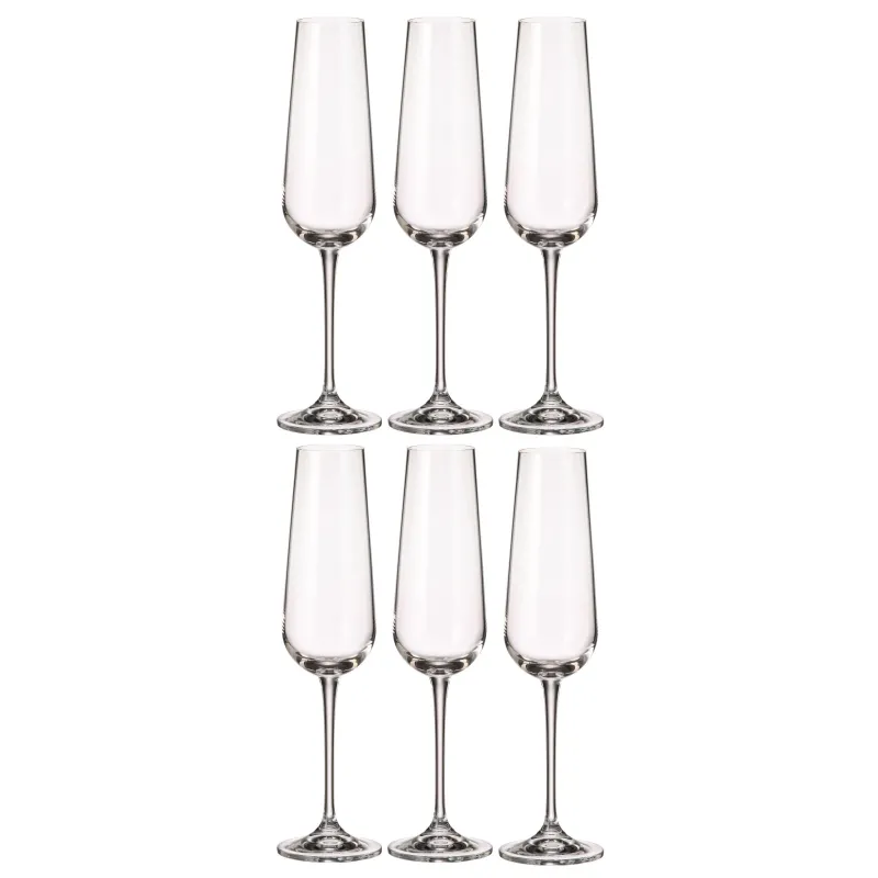Бокал для шам. ARDEA, 220 мл (набор 6шт)арт. 91L/1SF57/0/00000/220-664 Crystal Bohemia 1911850
