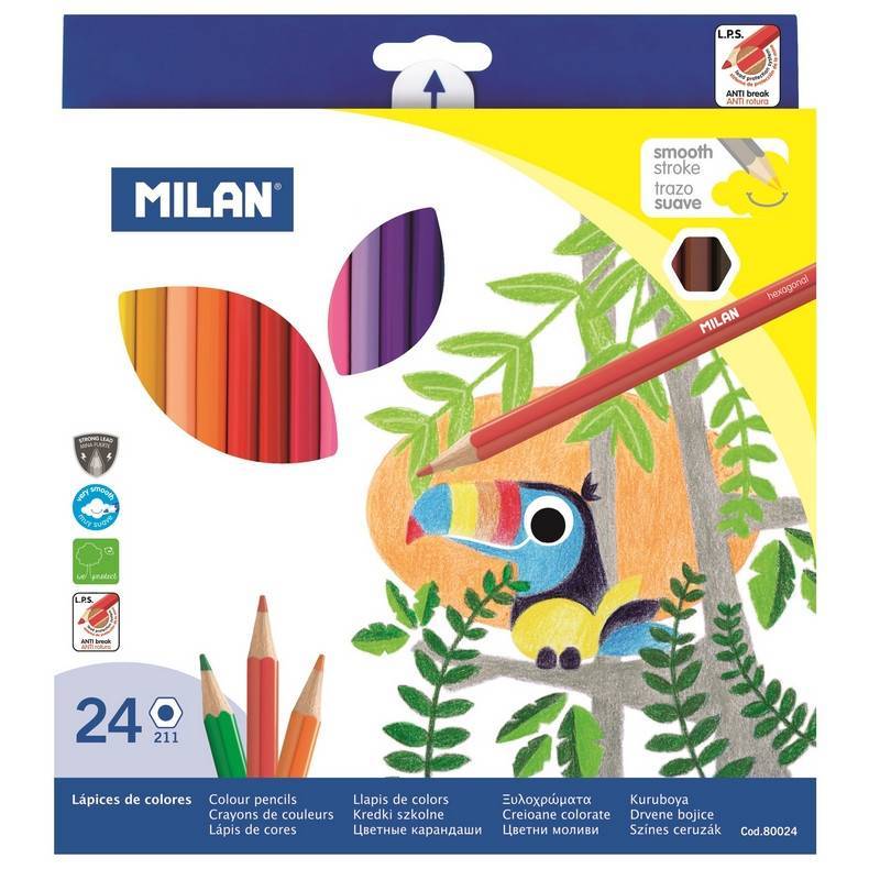 Карандаши цветные Milan 24 цвета шестигранные 80024 1110715
