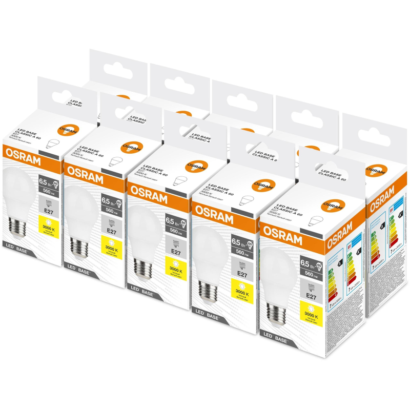 Лампа светодиодная OSRAM LBE CLA60 6,5W/830 230V E27 FS1 1894940 4058075670686