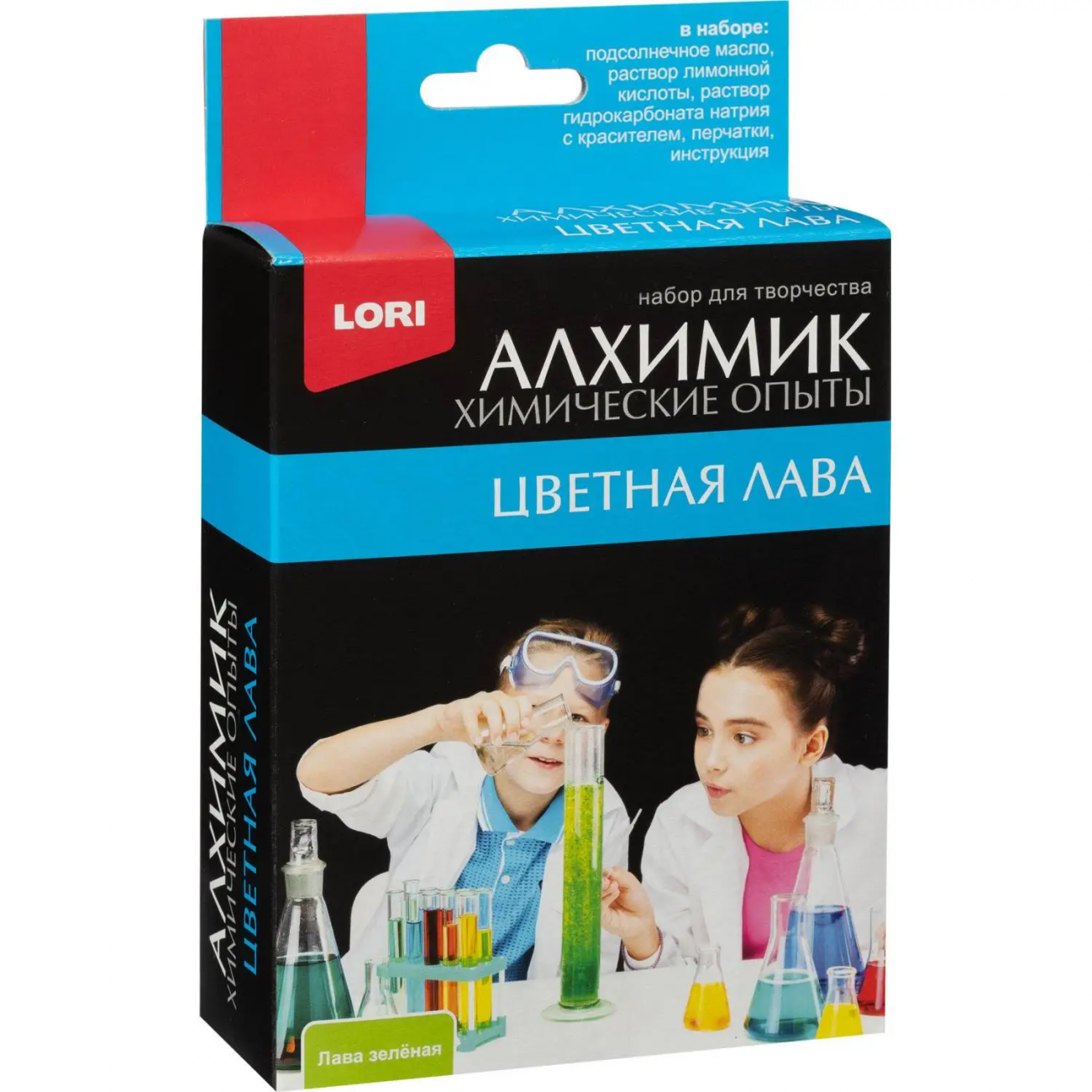 Набор д/опытов Химические опыты.Лава зеленая, Оп-006 Lori 2357944