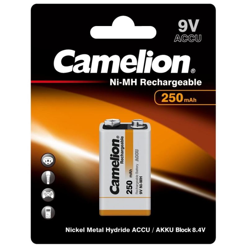 Аккумулятор Camelion 9V-250mAh Ni-Mh 1шт/бл(NH-9V250BP1,9В) (5014) 1840398