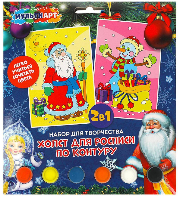 Набор холстов для росписи 10х15 см. 2 шт. Новый Год MultiArt CANV2PCS-NY-MA1 (50)