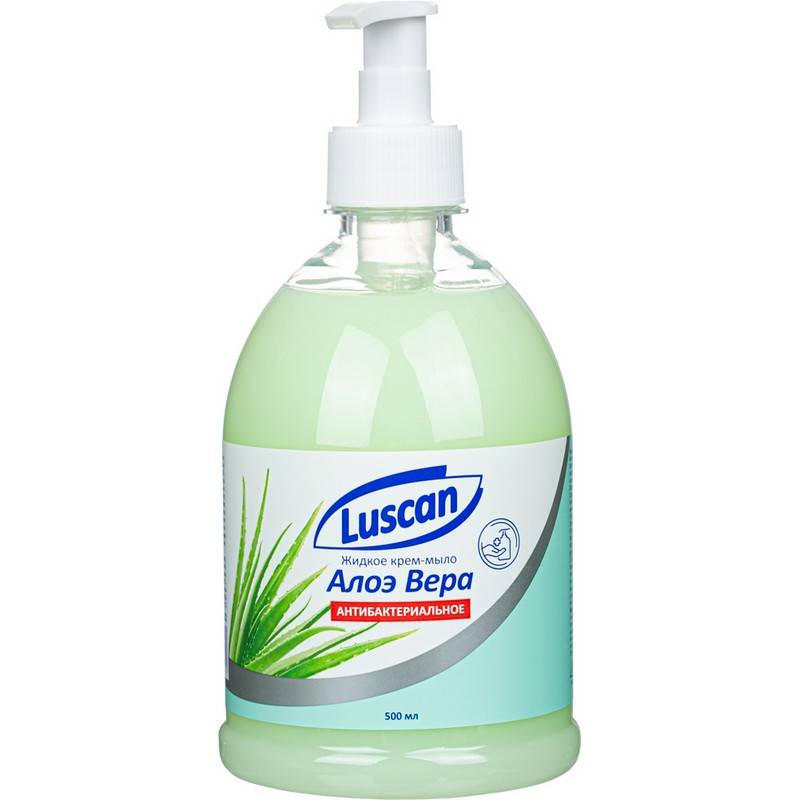 Крем-мыло Luscan Алоэ вера антибактериальное 500 мл 1014322