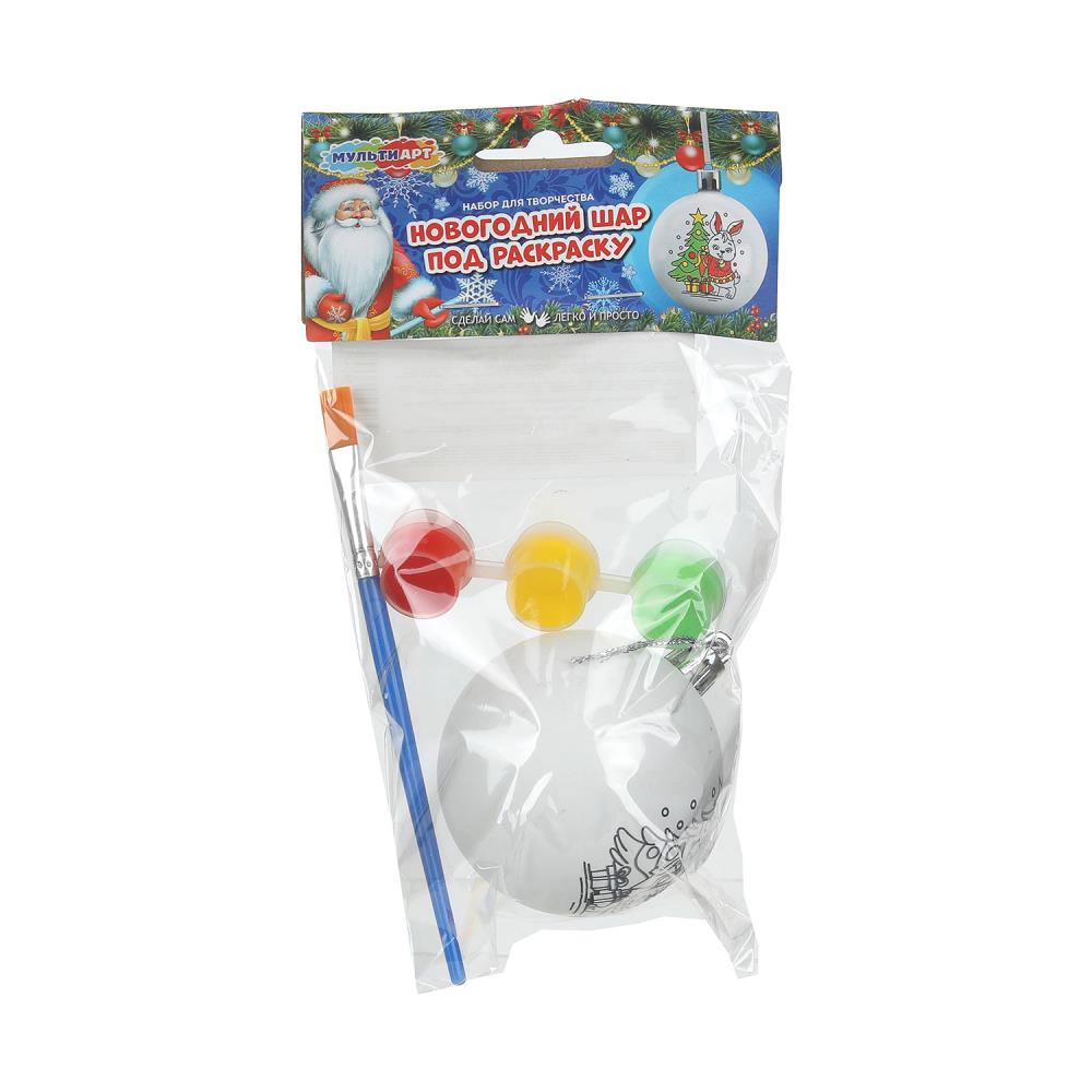 Роспись ёлочной игрушки "Зайчик" MultiArt BALL-123452-NY