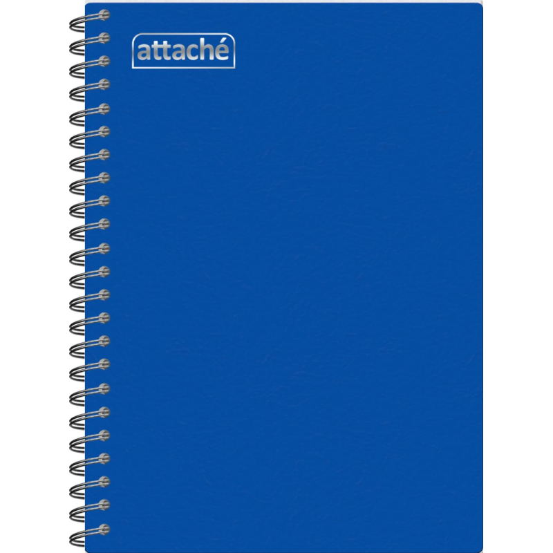 Бизнес-тетрадь А5-,96л,гребень,обл.пластик,клетка, Attache Plastic, синий 1516762