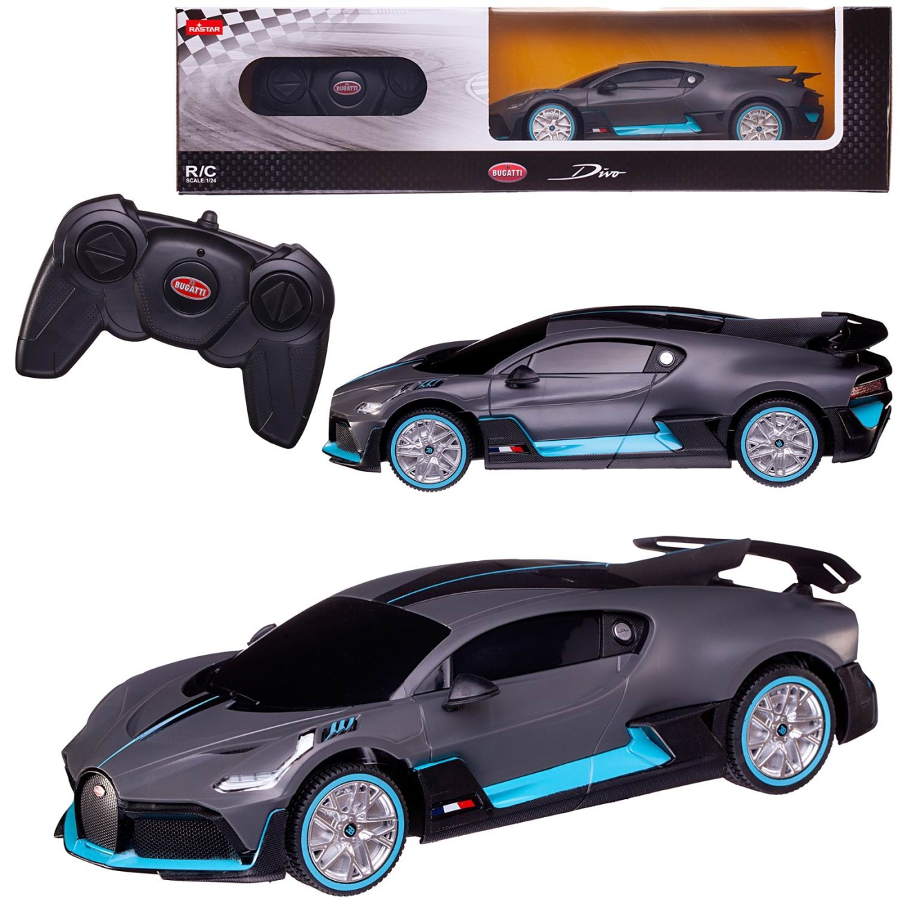 Машина р/у 1:24 Bugatti Divo, 2,4G, цвет серый. 19.3x9.2x5.2 Rastar 98900