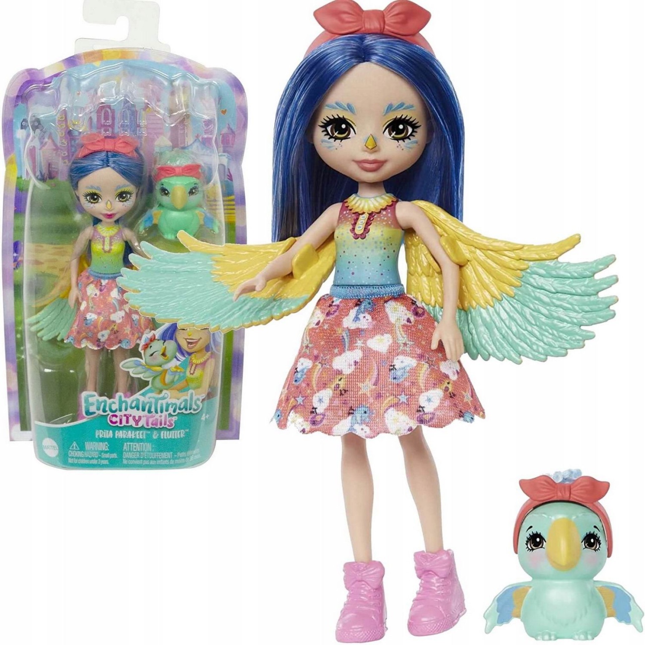 Кукла Mattel Enchantimals Попугай Прита и питомец Флатер HHB89/FNH22