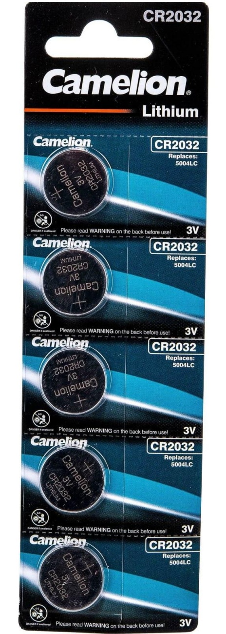 Батарейка Camelion CR2032 BL-5 (с, батарейка литиевая,3V) 5шт в упаковке 1603316 CR2032-BP5