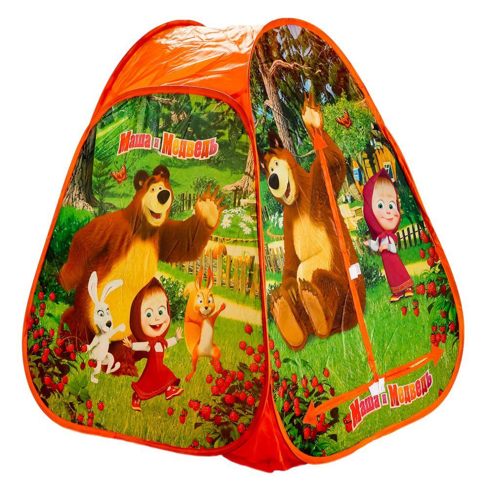 Детская игровая палатка "Маша и Медведь" 81х91х81 см в сумке Играем Вместе GFA-MB01-R