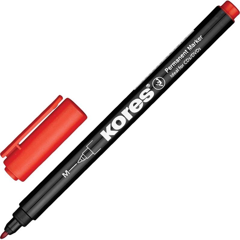 Маркер перманентный Kores красный (толщина линии 1 мм) 282355