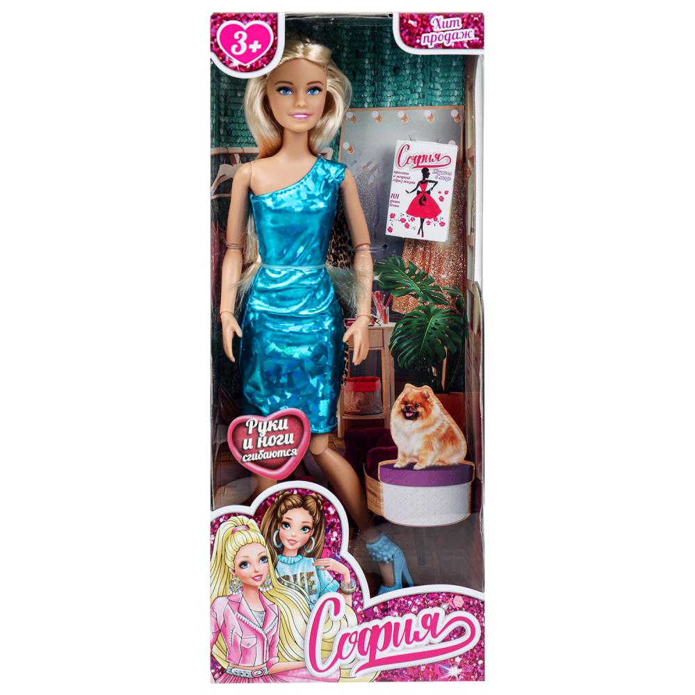 Кукла 29 см. София в голубом платье, руки и ноги сгибаются Карапуз 66001BOX-C48-S-BB (24)