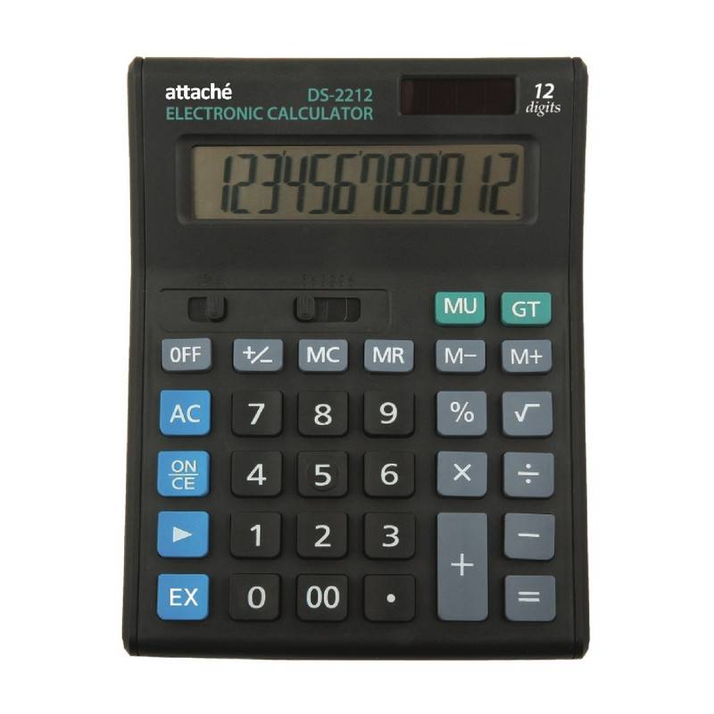 Калькулятор настольный полноразмерный Attache Economy 12-разрядный черный 974205