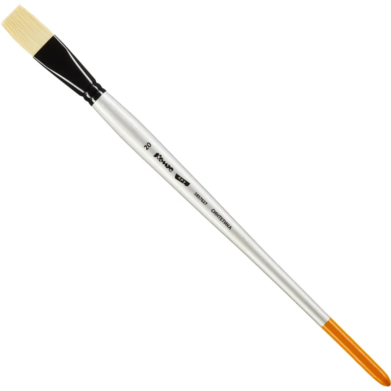 Кисть художественная Комус Арт синтетика жесткая, плоск, №20, длинная ручка 1857627