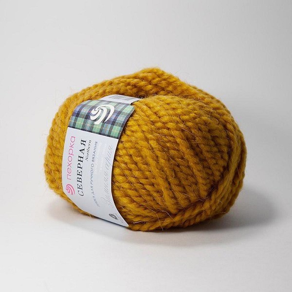 Пряжа ПЕХОРКА Северная 50м/50г цвет 447-Горчица 2124164470