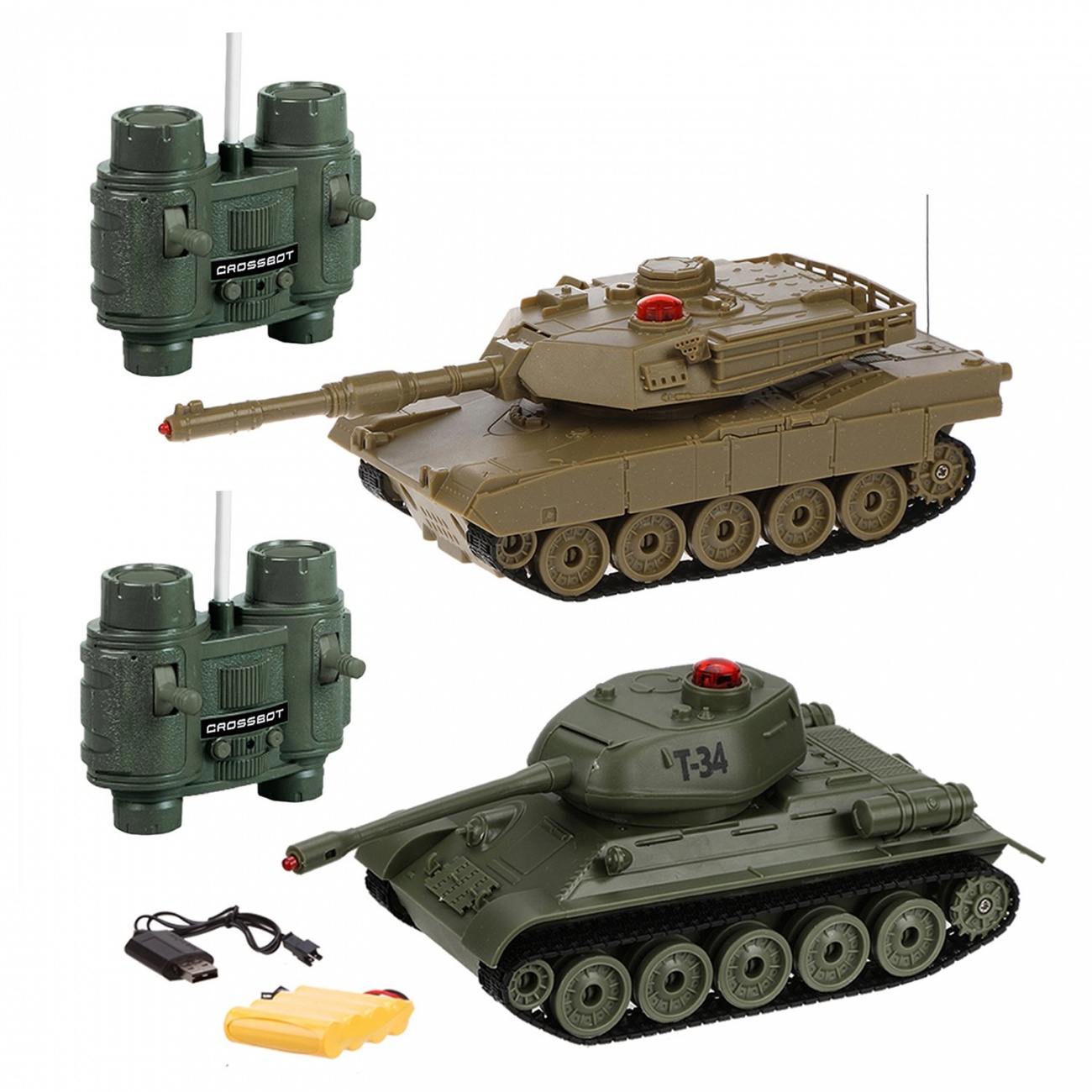 Танковый бой р/у 1:32 Т34 - Abrams M1A2 Crossbot 870634