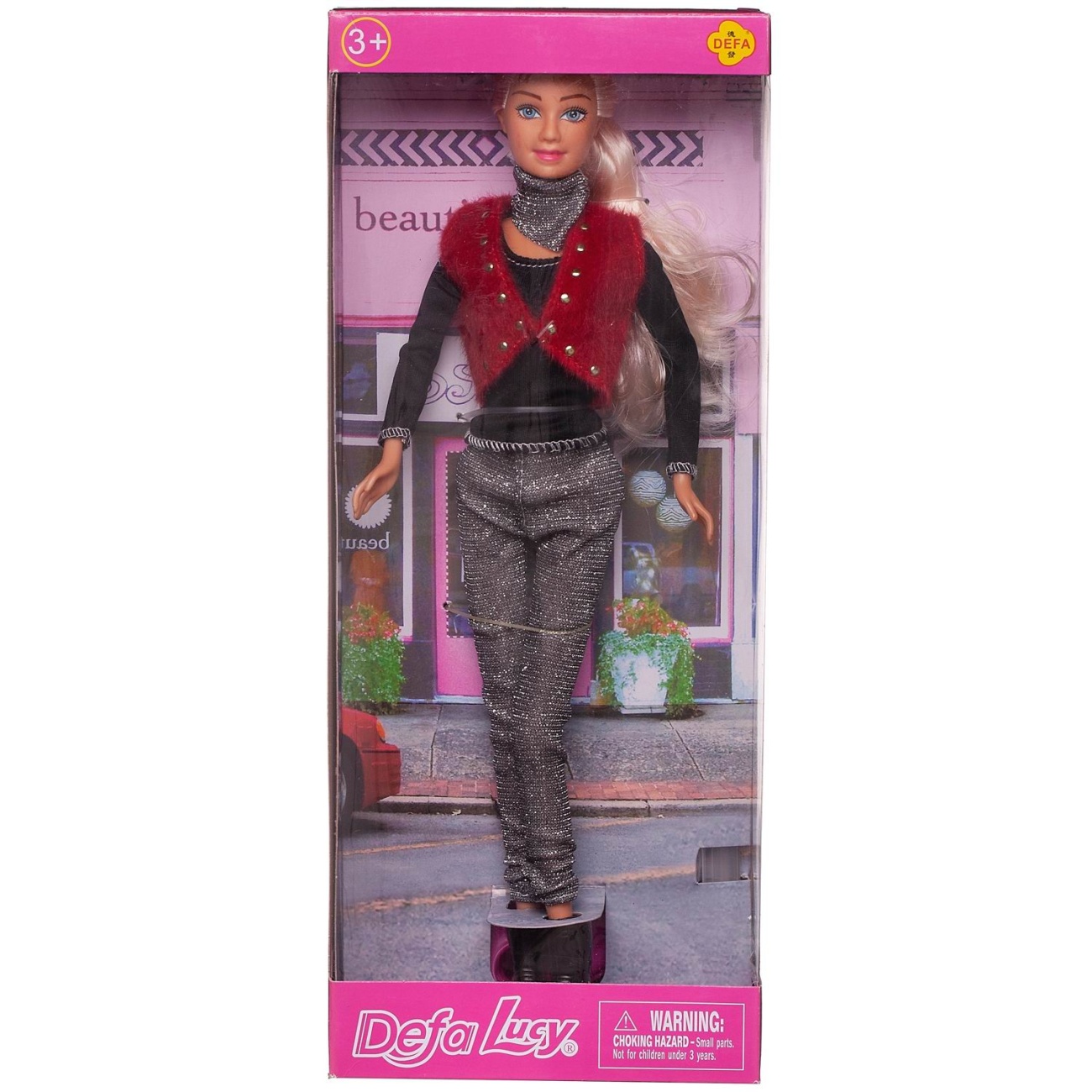 Кукла Defa Lucy Блестящая коллекция в красном жилете, черной кофте, серебристых брюках, 29 см 8273d/красбрюки