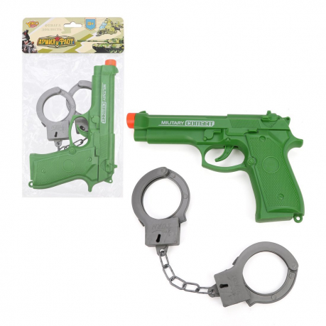 Игровой набор "Военный" пистолет озвуч, наручники Наша Игрушка M0062