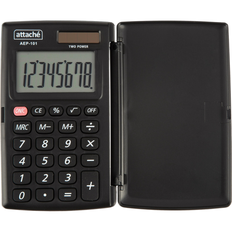 Калькулятор карманный с крышк. Attache, AEP-101,8р,дв.пит.черн 1779759