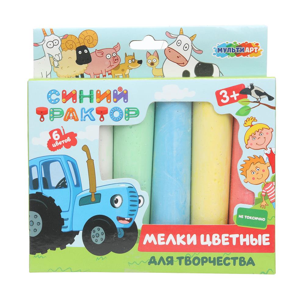 Мелки цветные "Синий Трактор", 6 цветов MultiArt 100MEL6-STR-WOT