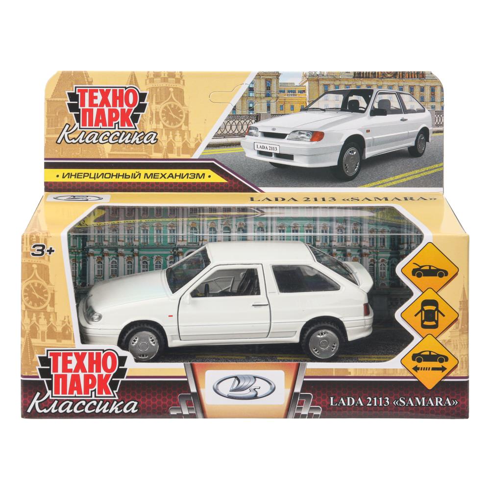 Машина металлическая "Ваз-2113", 12 см.белый Технопарк 2113-12-WH-WOD