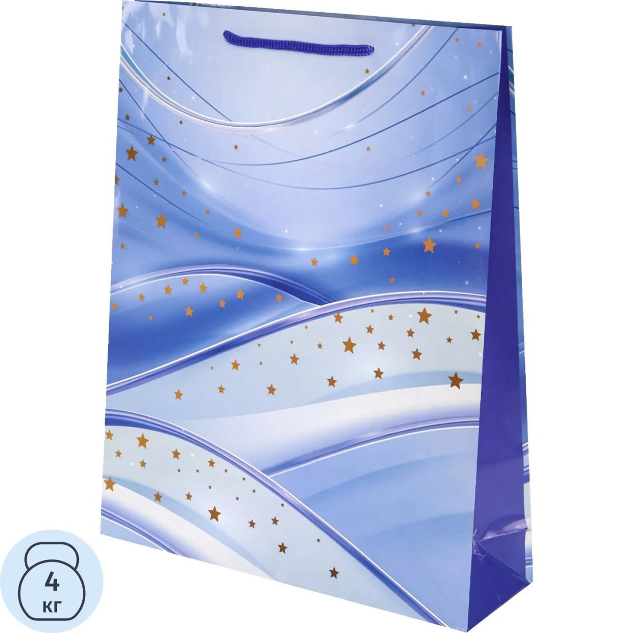 Пакет подарочный с глянц.лам. 26,4х32,7x8см (L) Звездный шелк,128г ППК-7817 Optima 2453125