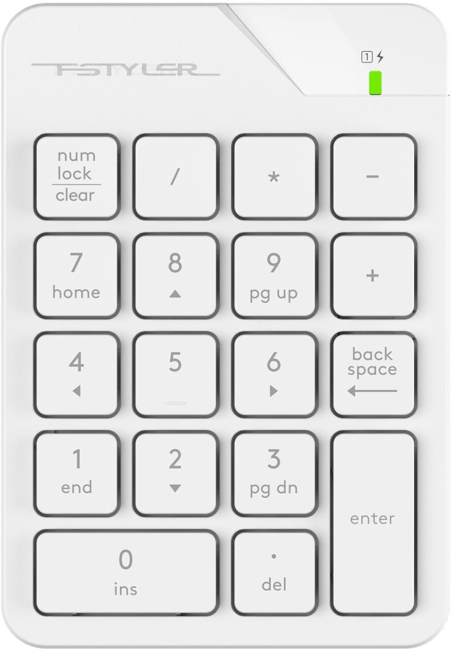 Клавиатура числовой блок A4Tech FGK21C белый USB WLS slim 1938490