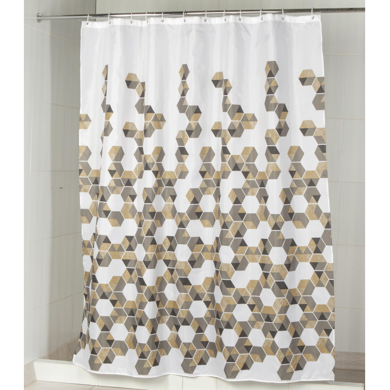 Штора для ванной и душа текстильная Мозайка 180х200см, цв. серый, 67431 Aquarius 1731338