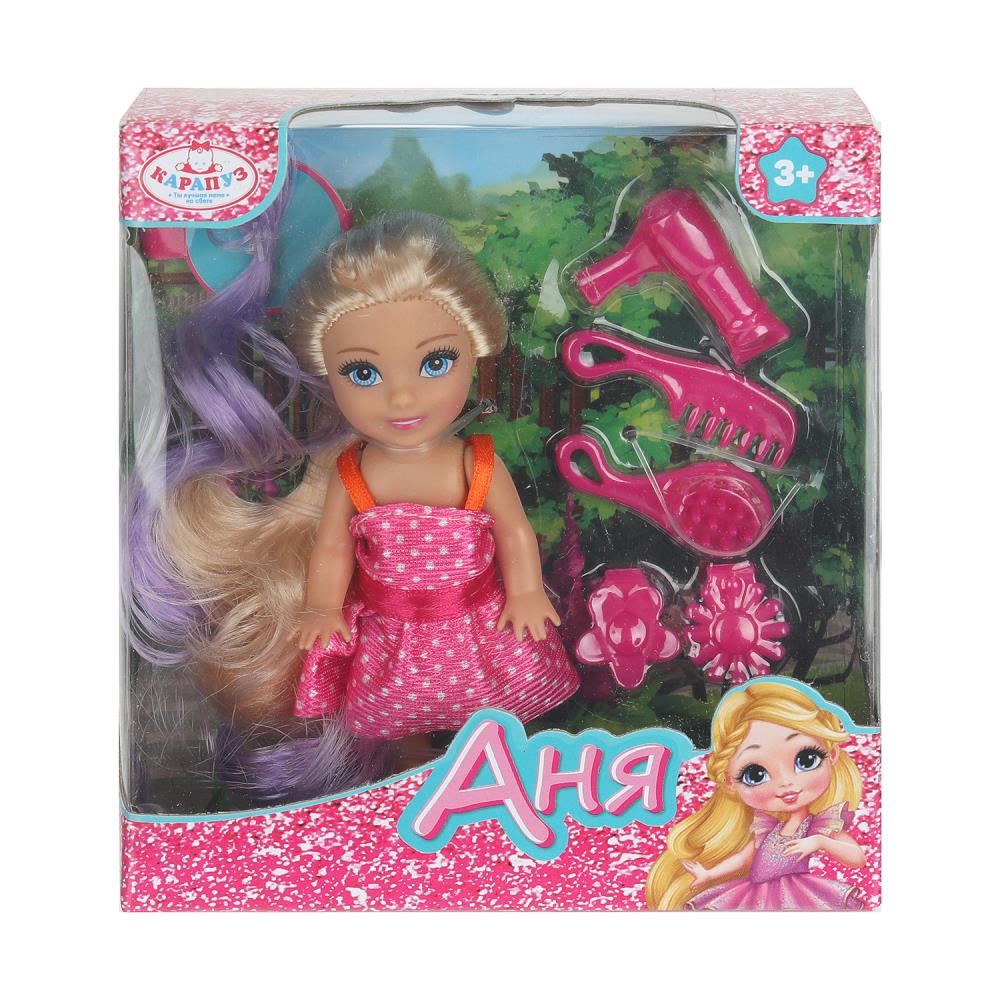 Кукла Аня, с аксессуарами, 12 см. Карапуз ANNA-SET2-BB