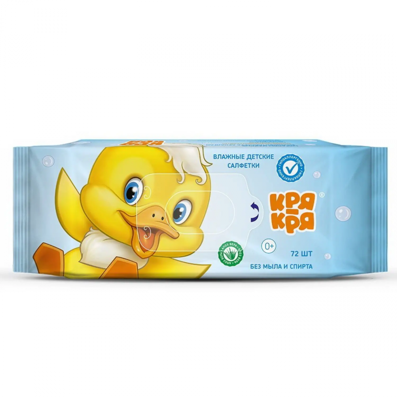 Салфетки влажные Кря-Кря детские алоэ вера 72 шт. 4603764790062