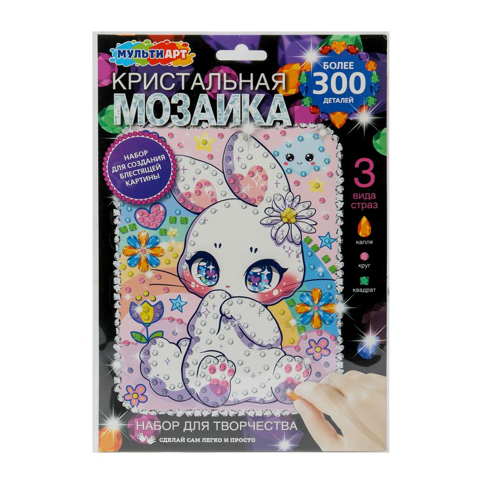 Кристальная мозаика 17х23 см. "Милый зайка" MultiArt CRYST-CAV1 (100)