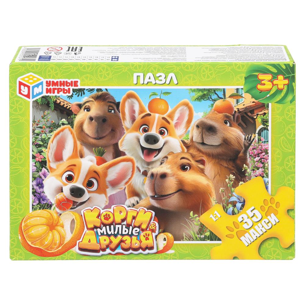 Макси-пазлы, 35 деталей "Корги и Милые друзья" УМка 4630395051071