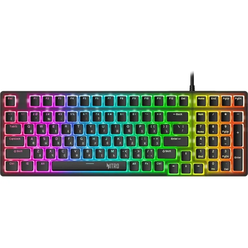 Клавиатура Acer Nitro OKW303механич.чер/сер USB for gamer LED(ZL.KBDCC.01D) 2154954