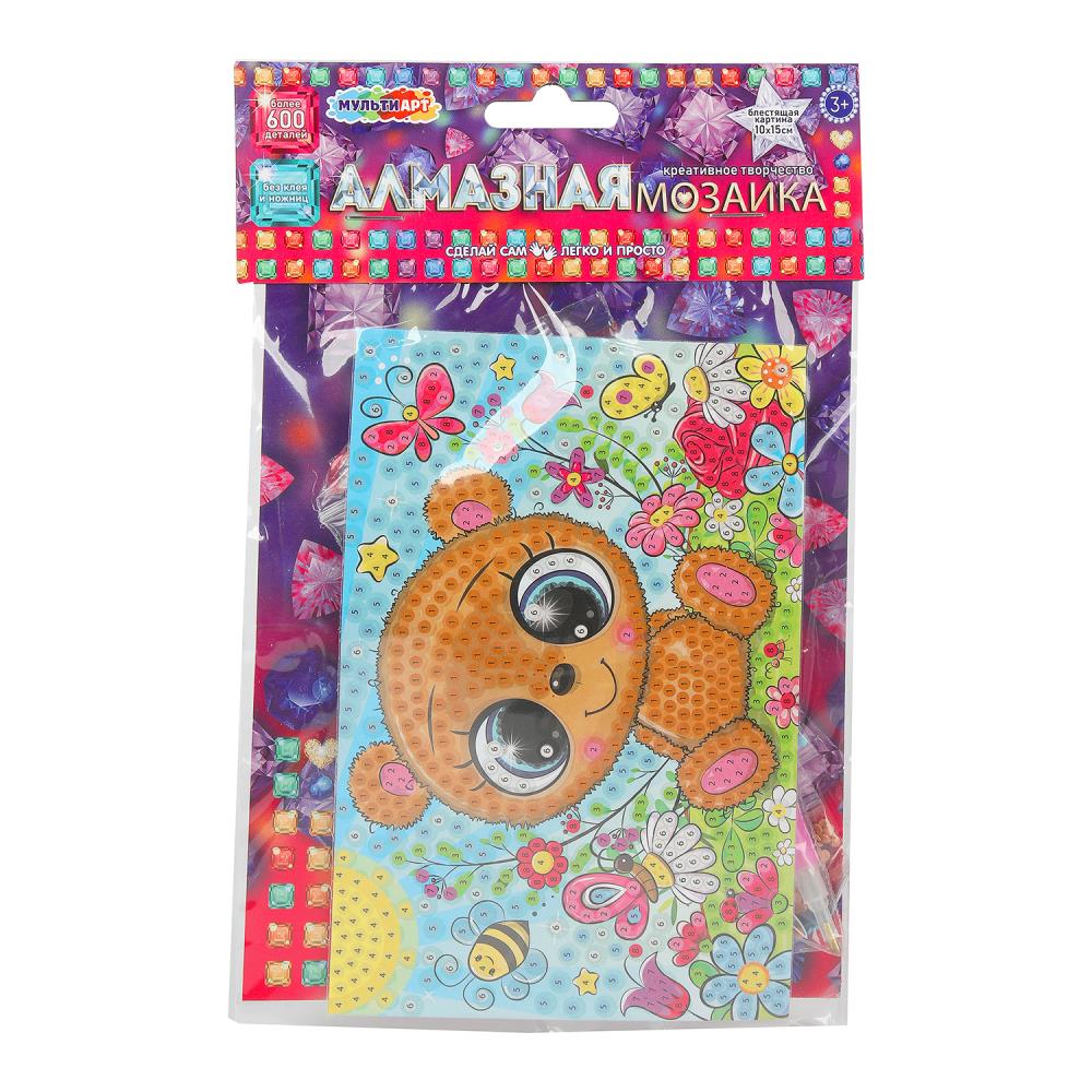 Алмазная мозаика 10х15 см. "Мишка" MultiArt AM10X15-113801