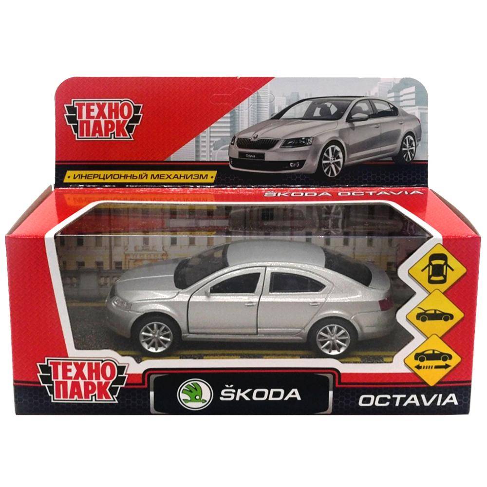Машина металл "Skoda Octavia" 12 см. открываются двери, инерционная Технопарк OCTAVIA-SL