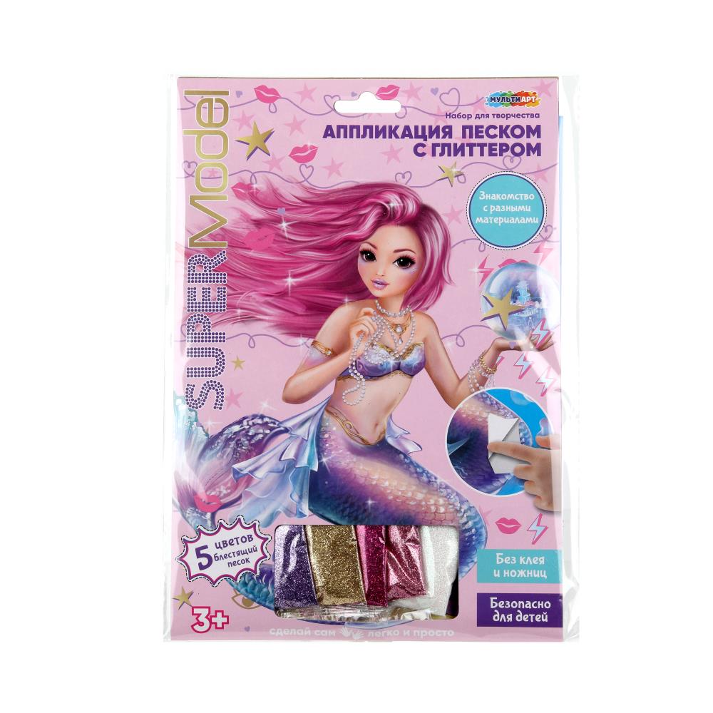 Набор для детского творчества: аппликация из песка с глиттером, 17х23 см MultiArt SANDATR-TOP (100)