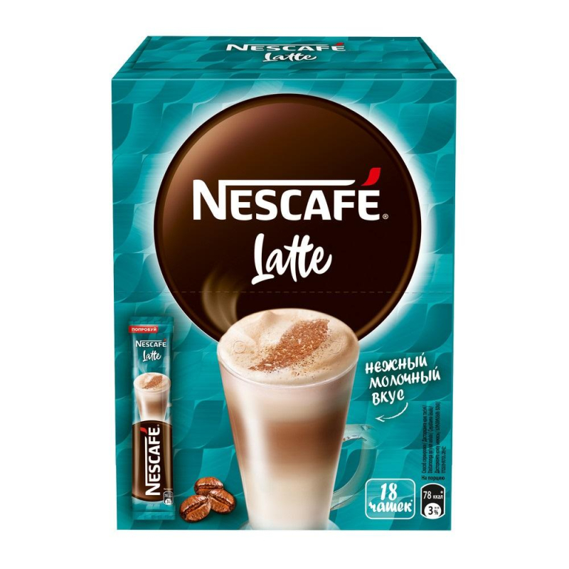 Кофе Nescafe Classic Latte раств., шоу-бокс, 18гх18шт/уп 1612117
