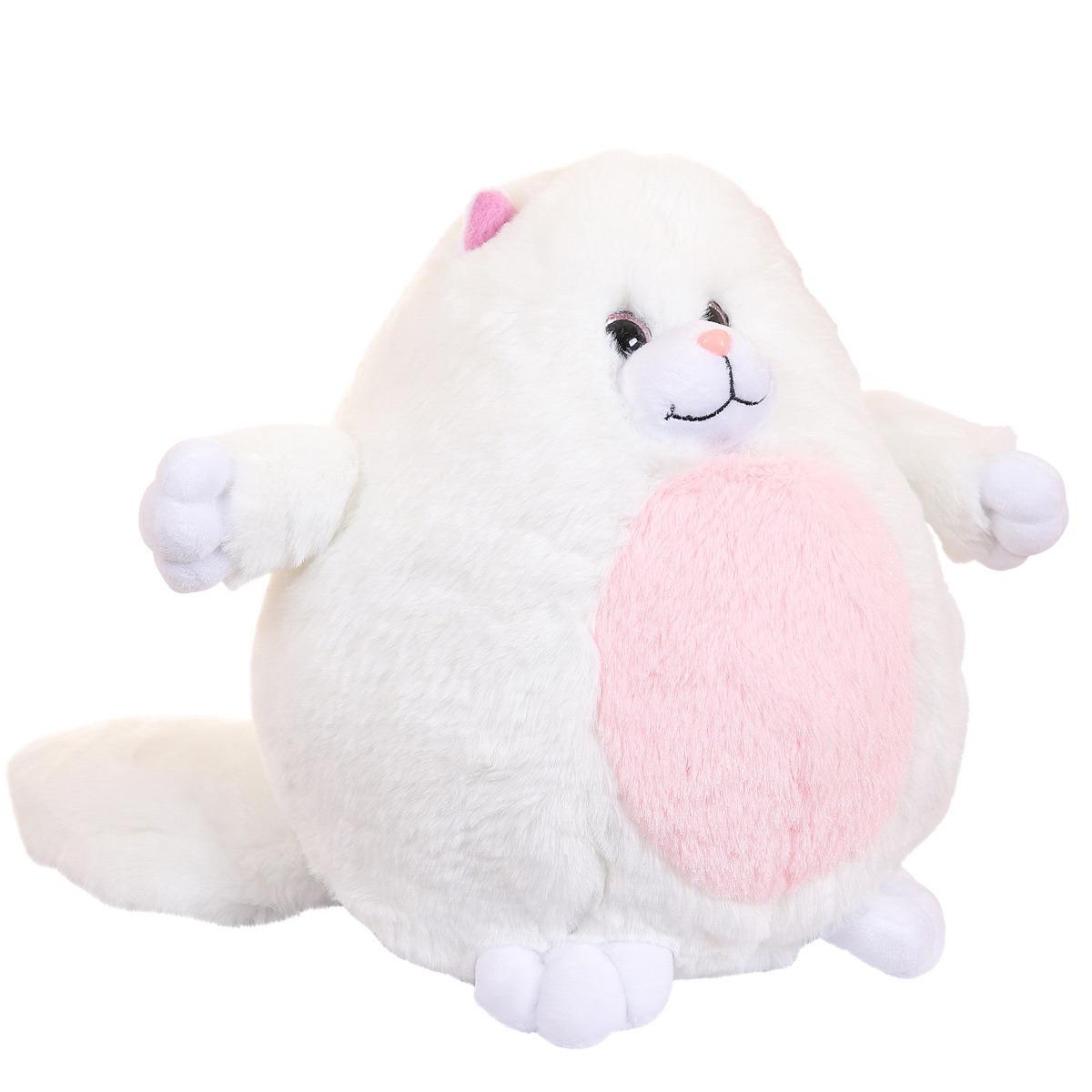 Мягкая игрушка Abtoys Кошка белая с розовым 20 см M4949