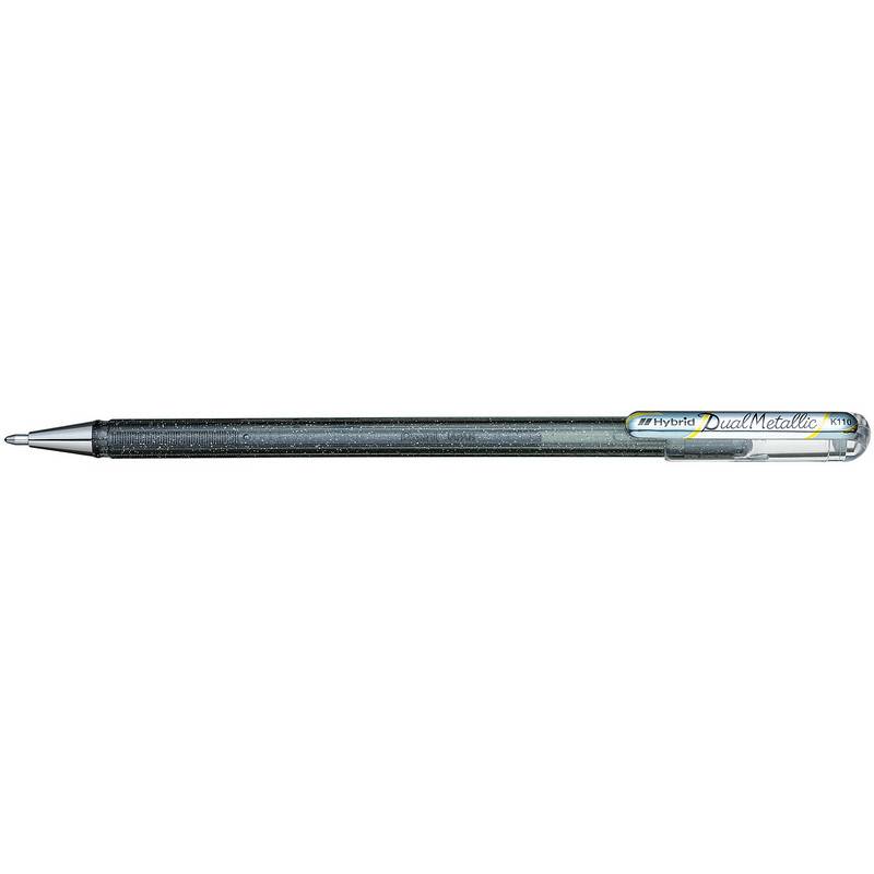Ручка гелевая Pentel Hibrid Dual Metallic 0.55 мм хамелеон серебро 778520