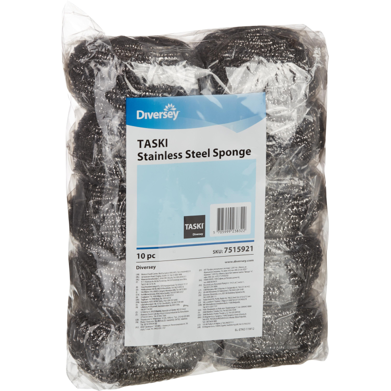 Губки д/мытья посуды DI Stainless Steel Sponge спираль 10шт/уп Taski 1607083 7515921