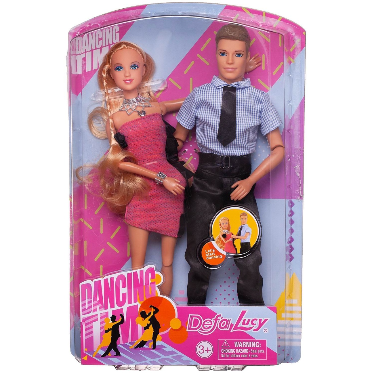 Куклы Defa Lucy&Kevin Танцевальная пара: девушка в розовом платье, 29 и 30 см 8386d/розовое