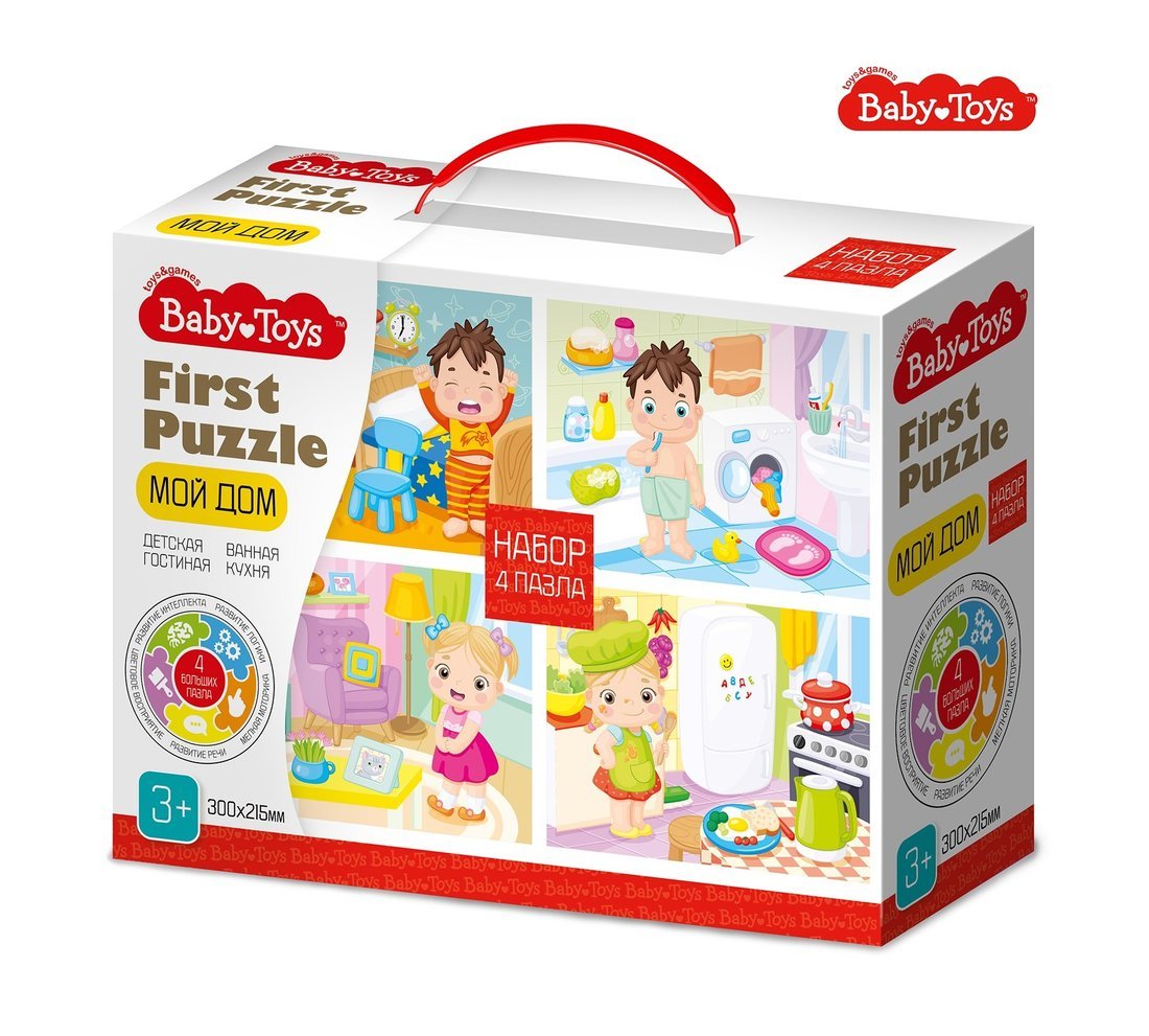 Пазл Baby Toys 4 в 1 16-20-30-42 эл. Мой дом Десятое Королевство 04364