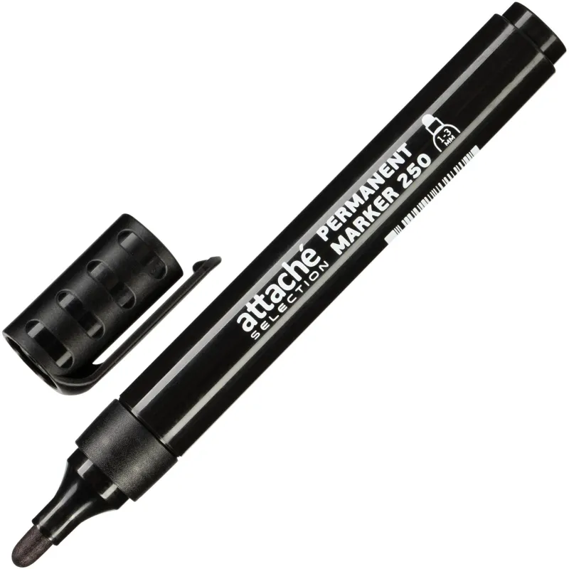Маркер перманентный Attache Selection 250 черный 1-3мм кругл. наконечник 1660242