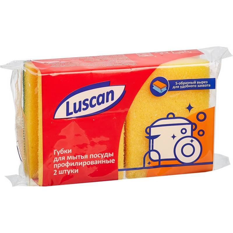 Губки для мытья посуды Luscan поролоновые 90х70х38 мм 2 штуки в уп Luscan Economy 550008